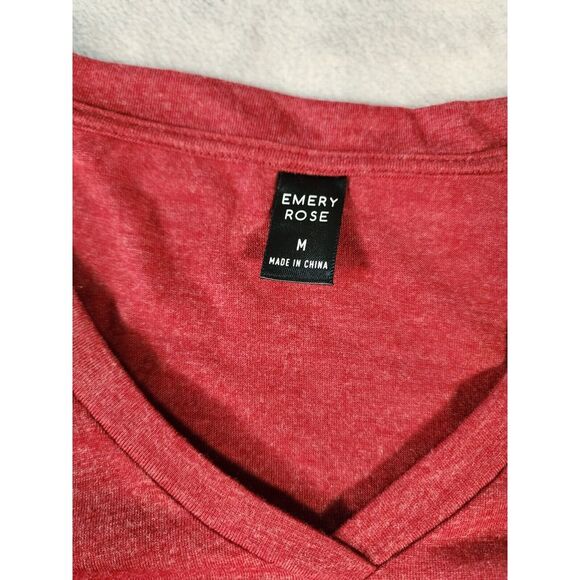 Emery Rose Shirt Womens Medium Burgundy Long Sleeve Blouse - Picture 4 of 6